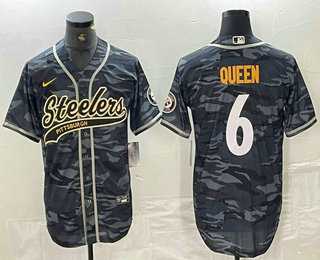 Men's Pittsburgh Steelers #6 Patrick Queen Camo With Patch Cool Base Stitched Baseball Jersey,We sell and wholesale Men's Pittsburgh Steelers #6 Patrick Queen Camo With Patch Cool Base Stitched Baseball Jersey on line form chian!